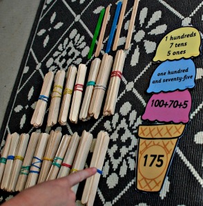 place value ice cream activity from Twinkl working with ones, tens and hundreds