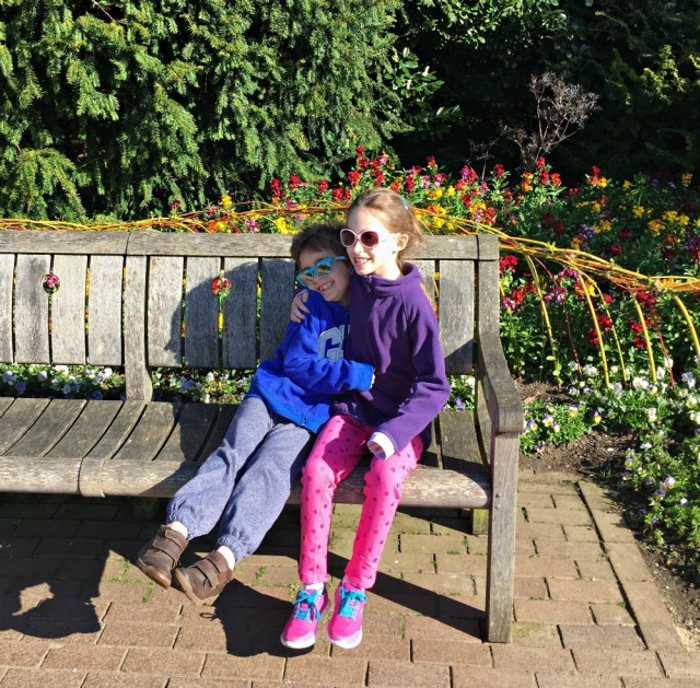 ofamily learning together kids enjoying Wisley Gardens