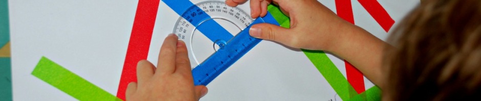 Measuring the Washi Tape angles. Fun way to practice measuring angles